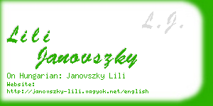 lili janovszky business card